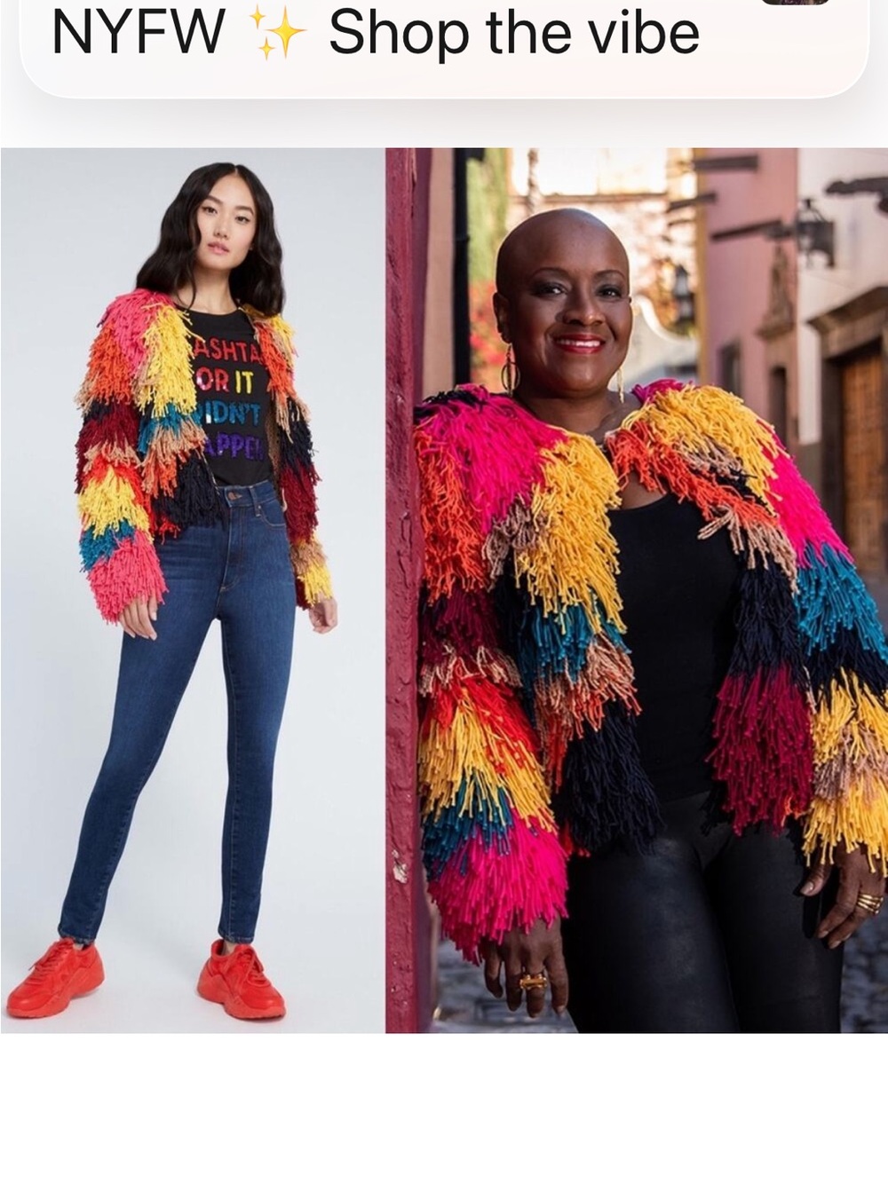 Alice + Olivia Multicolor Fringe Teddy Jacket in multicolor fringe.  Coachella - Picture 11 of 11